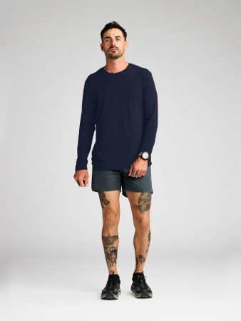 man wearing Path Projects' Basis Long Sleeve Tee