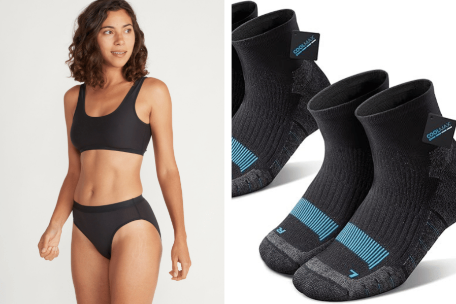 Nylon and polyester travel clothes