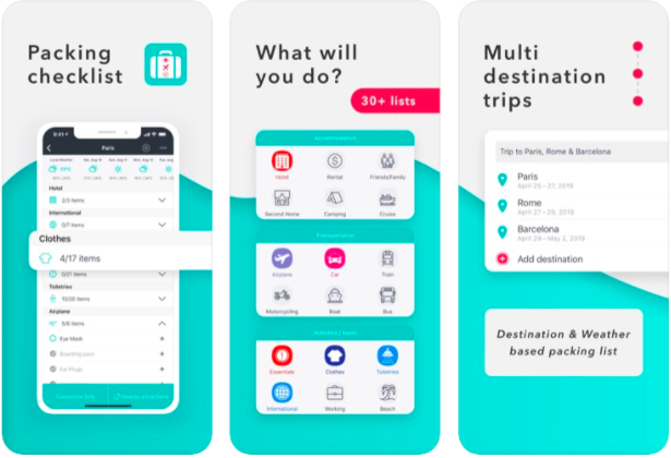 Packr packing list app