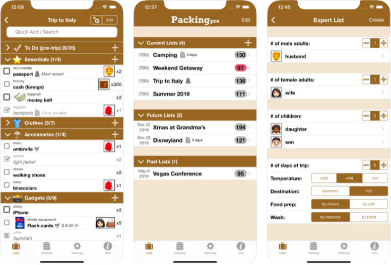 PackingPro packing list app