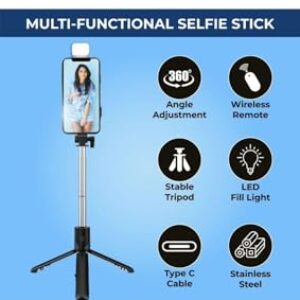 BEATIX Tripod Selfie Stick 3 in 1 M...