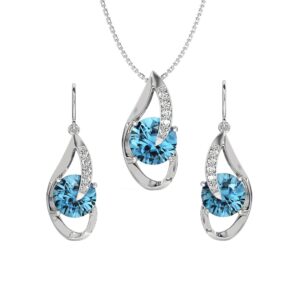 Clara 925 Sterling Silver Sky Blue ...