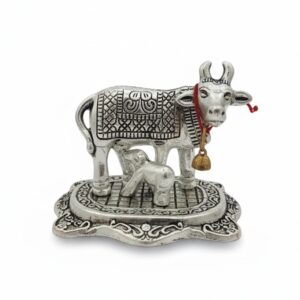Cow and Calf Idol | Silver Matte Fi...