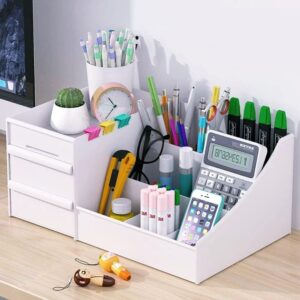 UCRAVO Office Desk Organizer Box wi...