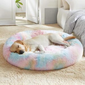 ZEXSAZONE Round Donut Pet Bed for C...