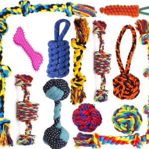 Dog and Puppy Toy Set – Chew,...
