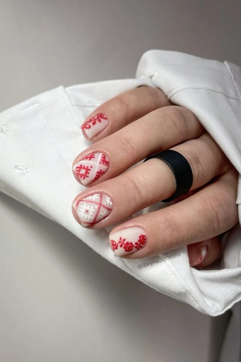 Vyshyvanka Motifs on the nails