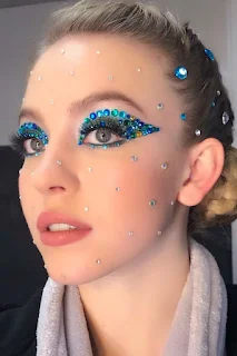 Cassie Howard's Azul Rhinestones makeup look from euphoria
