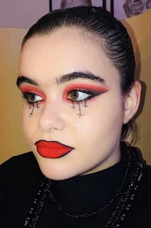 Kat Hernandez and the Unholy Red Lips makeup look from euphoria