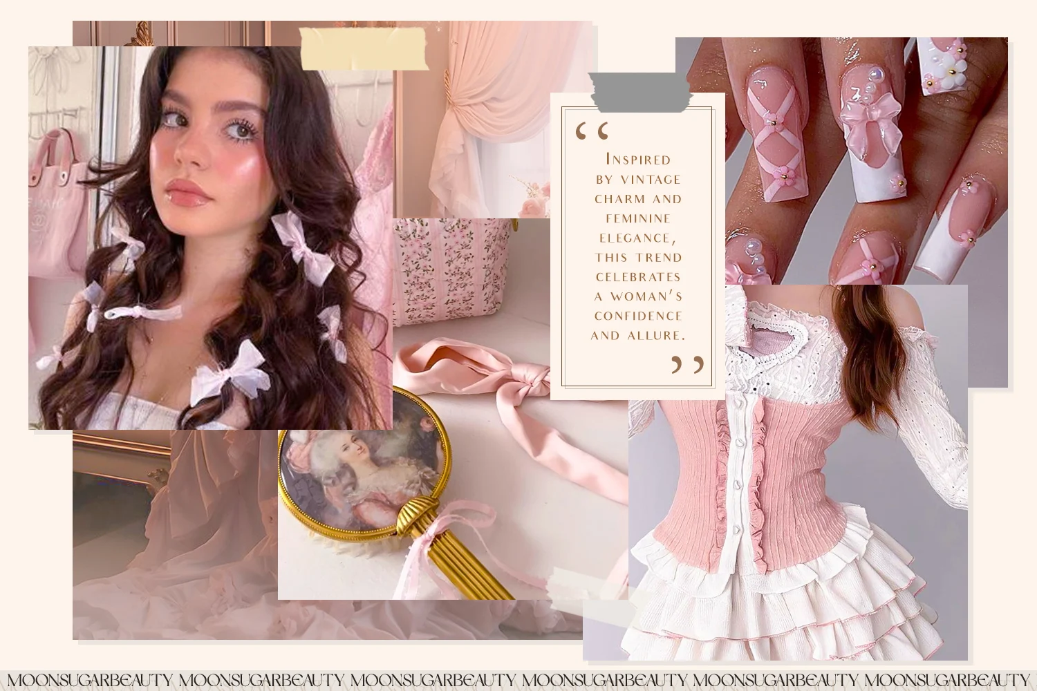 collage with coquette aesthetic things