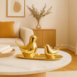 Xtore Ceramic Golden Blessing Birds...