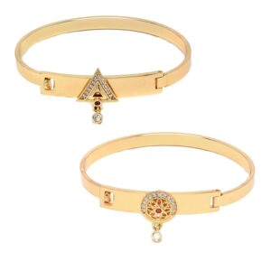 ZENEME Gold Plated CZ Studded Pearl...