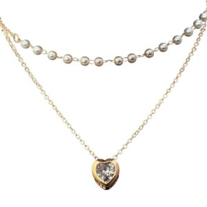 Luxury Rose Gold Layered Necklace f...