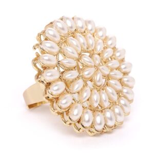 ZAVERI PEARLS Gold Tone Pearls Flow...