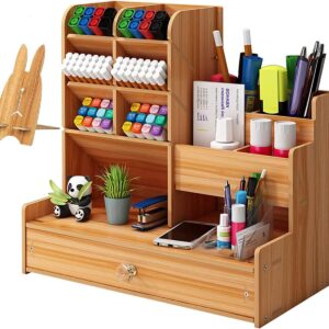 Wood Pen Stand Desk Organizer Penci...