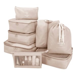 8 Pcs Travel Organizer Pouch Packin...