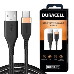 Duracell USB-A To Type C, 65W Braid...