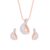 Clara 925 Sterling Silver Agda Pendant Earring Chain Jewellery Set | Rose Gold Rhodium Plated, Swiss Zirconia | Gift for Women & Girls