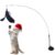 Qpets® Cat Toys for Persian Cat, Interactive Cats Teaser Wand Toys for Kitten with Bell & Feather, Sticky Suction Cup Base Elastic Stick Fun Indoor Pet Playing Accessories