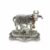 Cow and Calf Idol | Silver Matte Finish Decorative Murti | 7.62 cm x 7.62 cm | Sacred Gau MATA Statue for Home Outdoor Pole Light Waterproof Temple & Gift EDISHINE (Pack 1)