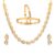 ZENEME Non-precious Metal Gold Plated and American Diamond Necklace Set & Bangles for Women & Girls