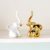 Home Decor Elephant Statue For Good Luck,Fengshui Ceramic Creative Small Modern Style Elephant Idol Figurines,Decorative Gift Items For Home,Office Desktop,Living Room (2pcs),White,Gold