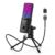 FDUCE M160 Gaming USB Microphone,RGB Condenser Microphone with Tripod,Volume Adjustment and Mute Button Function,Compatible with PC,Laptop,for Gaming,Podcasting,Streaming,YouTube