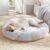 ZEXSAZONE Round Donut Pet Bed for Cats and Puppies Dogs, Cozy and Plush, Raised Bedside Support, Both Sides Use Like 2 in One, Washable, Sizes for Small, Medium, and Large Pets. (Rainbow, Medium
