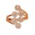 Nilu’s Collection Rose Gold Plated Elegant American Diamond Studded Sparkling Adjustable Finger Ring for Women and Girls
