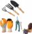 Garden Tool Set Combo with Flower Cutter Heavy Gardening Cut Tool with Garden Tool Set(Wooden Handle and Black Metal) (with Cutter)