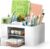 Shuttle Art Desk Organizer with 2 Drawers | Multi-Functional Stationery Holder for Office, Study Table, Home | 5 Compartment Pen, Pencil, Marker Storage Box for School & Art Supplies (White)