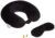amazon basics Memory Foam Travel Neck Pillow with Eye Mask & Ear Plugs Combo|Ultra Soft Velvet Fabric|Ergonomically Designed for Ultimate Comfort for Air, Car, Train, Bus Travel- Black, Standard Size
