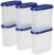 Amazon Brand – Solimo Modular Plastic Storage Container With Airtight Lid | BPA-Free Plastic | Microwave Safe | Dishwasher Safe | 1.8 Litres | Set of 6 (Blue)