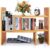 Callas Adjustable Wood Desktop Storage Organizer Display Shelf Rack | Spice Rack | Counter Top Bookcase Book Shelf | Home Décor Display & Storage Rack Cabinet Unit | Parent (BS-1-Brown)