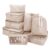 8 Pcs Travel Organizer Pouch Packing Cubes for Travel Clothes Space Savers Bags Cosmetics/Underwear/Socks/Shoes Toiletry Organiser Pouch (Beige, Nylon)