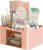 UCRAVO Office Desk Organizer with Drawer, All in One Office Supplies and Cool Desk Accessories Pen Holder, Enhance Your Decor, Desktop 5 Compartments & 2 Drawer Laddered Desk Organizer (Pink)