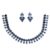 ZENEME Rhodium-Plated Silver Toned Pear Shaped American Diamond Studded Necklace with Earrings Jewellery Set with Girls and Women