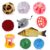 Foodie Puppies 10-Pcs Interactive Cat Mini Toy Combo Set for Cats and Kittens | 5 Balls, Mini Fish, Plush Mouse, Bell Roller, Crinkle Foil Playset for Swatting, Biting & Hunting