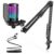FIFINE A6T USB Gaming Microphone Kit, Plug & Play for PC, PS4/5, Condenser Cardioid Microphone Set with Mute Button, Volume Gain, RGB, Arm Stand, for Streaming, Discord, Twitch, Video, Youtube (Black)
