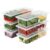 VOLTURI Fridge Storage Containers (Pack of 6), Fridge Organiser Storage Boxes with Removable Drain Plate, Lids, Stackable Organizer, Fridge Storage Box Keep Fruits, Vegetables Fresher, 1500 ML