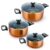 Impex Cook and Serve Casserole Set 6 Pcs Nonstick Granite Cookware Set with Glass Lid | Sauce Pans Combo with Induction Bottom | Non-Stick Cookware Set | Aluminium Casserole Set 4.7L, 3L and 2 liter