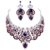 GEHNEY joy of jewels JN95 Luxury Crystal Floral Necklace and Earrings Set for Women | Premium Gold Plated Statement Jewellery | Blue/Multicolor Rhinestone Wedding Set | Gift for her